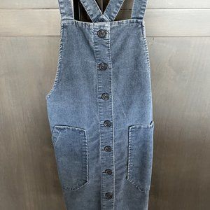 AE blue cord front pocket dress